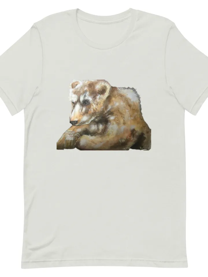 Bear with a pint Unisex t-shirt,bear with beer t shirt from my original watercolour painting,humorous t shirts,designer animals shirts