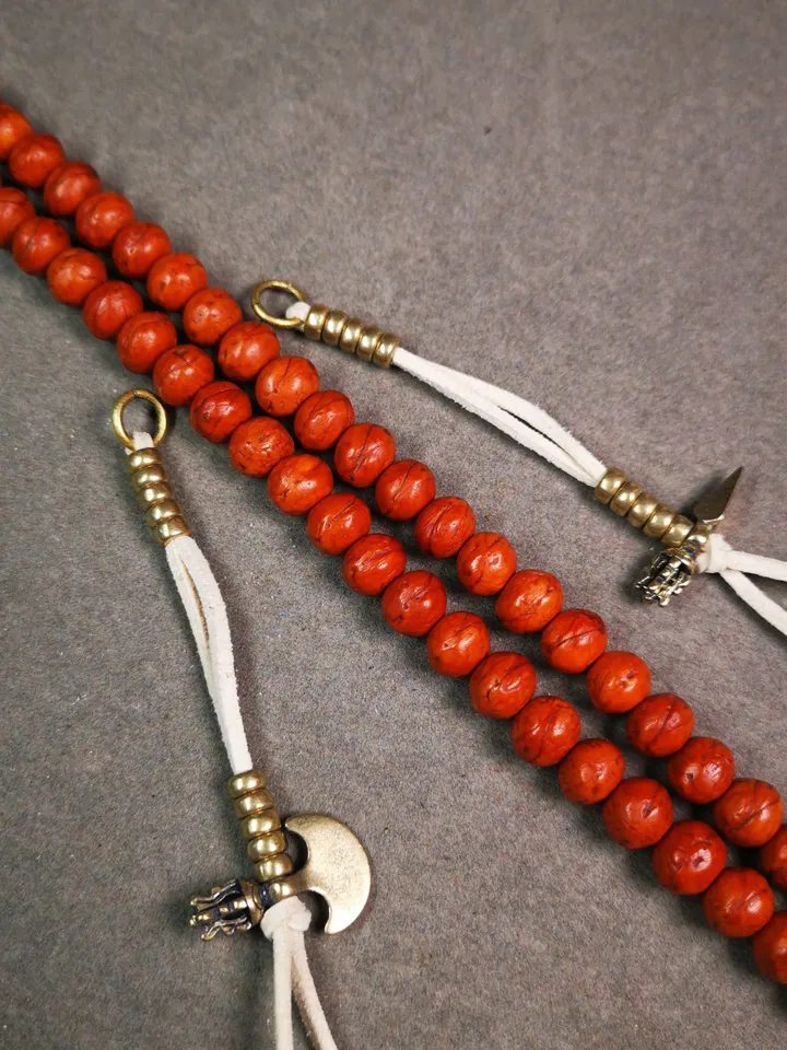 Gandhanra Handmade 5mm Tibetan Buddhist Prayer Bead Counters for 8-15mm Mala,With Kartika and Kila Pendant