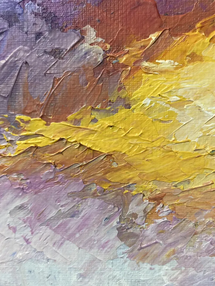 Desert landscape Acrylic painting Sunset sky art Arizona painting Saguaro cactus art Impasto painting