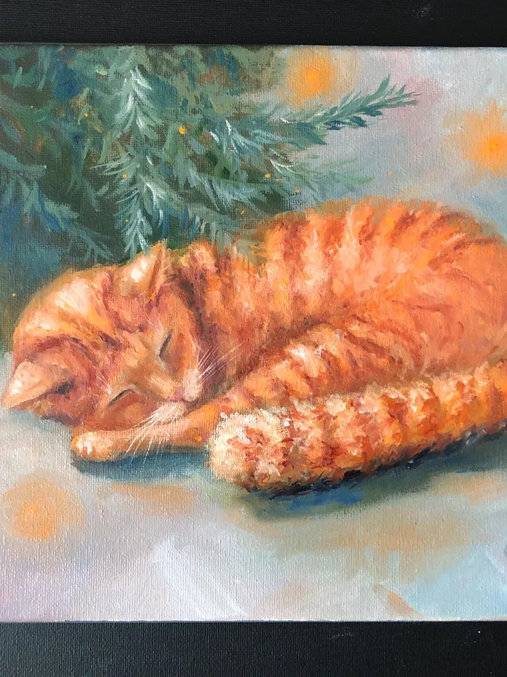 Kitty Painting Cats Original Painting Animals Oil Painting Cat Portrait