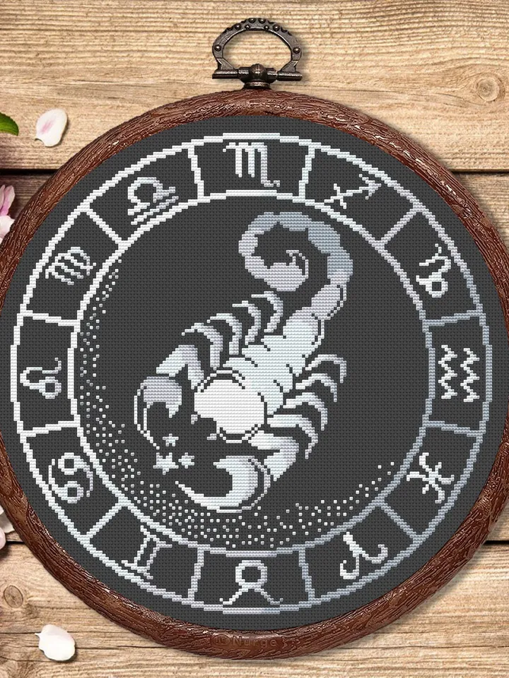 Scorpio Silver Cross Stitch Pattern, Zodiac Cross Stitch, Astrology Cross Stitch, Scorpio Pattern, Zodiac Sign Cross Stitch, Scorpio #zdc021