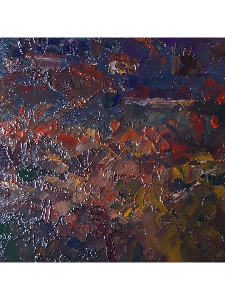 Blazing Sky Painting 8x12" ORIGINAL PAINTING Sunset Landscape Impressionist Signed by artist Marina Chuchko