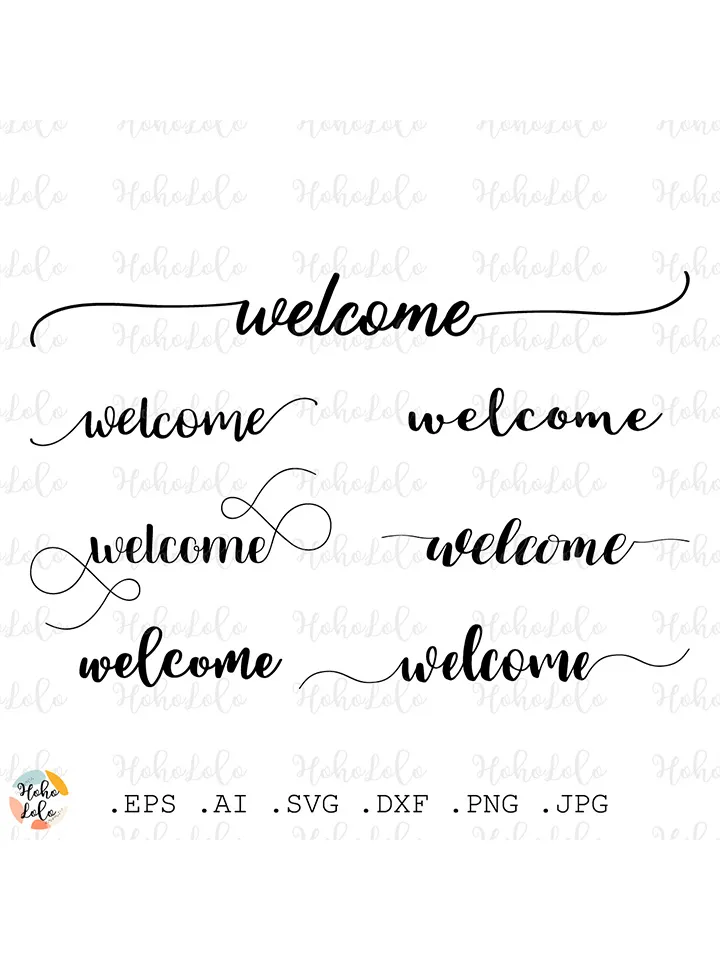 Welcome Svg, Welcome Lettering, Welcome Cricut, Welcome Png