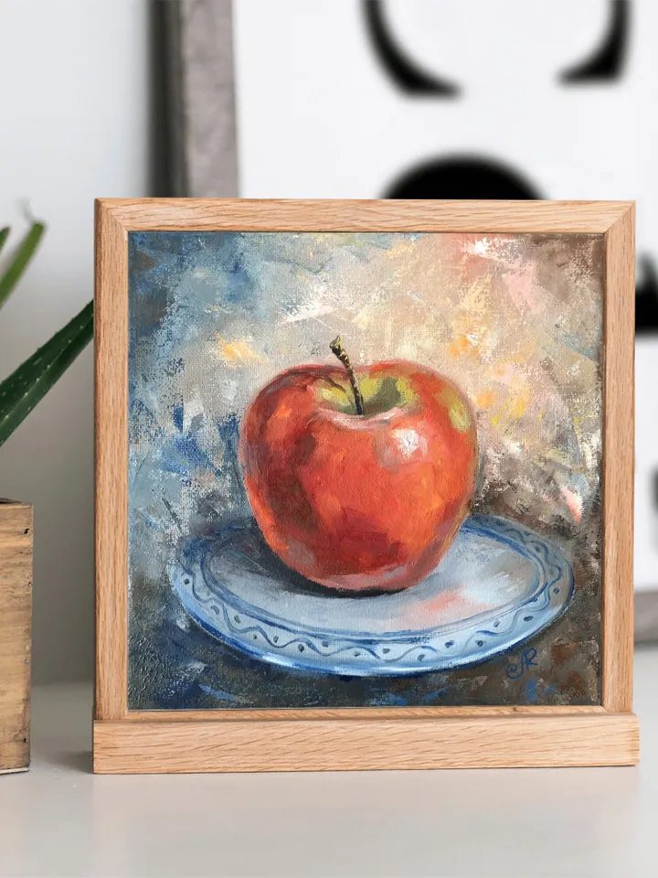 Apple Painting Fruits Oil Painting Original Kitchen Still life