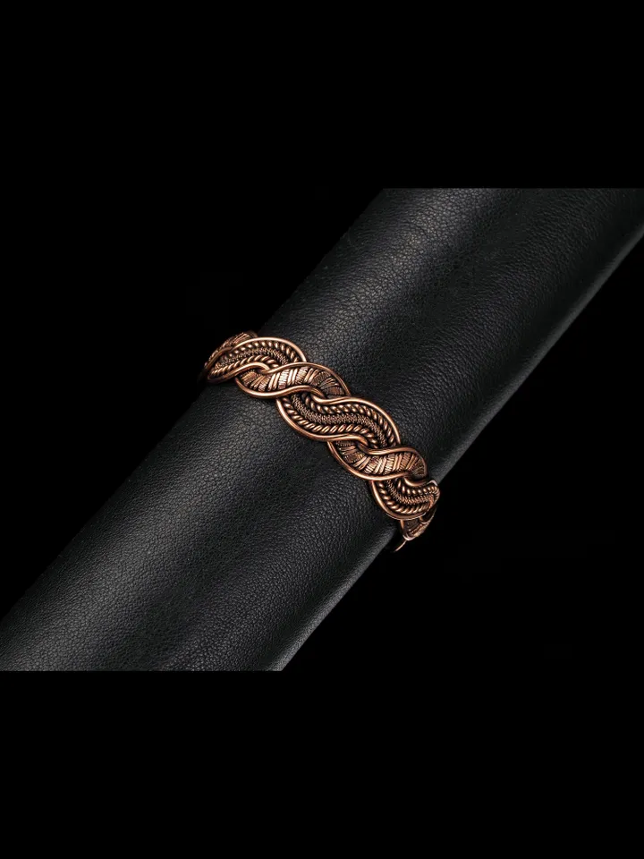 Copper wire wrapped bracelet for woman 7th Anniversary gift Small size bracelet