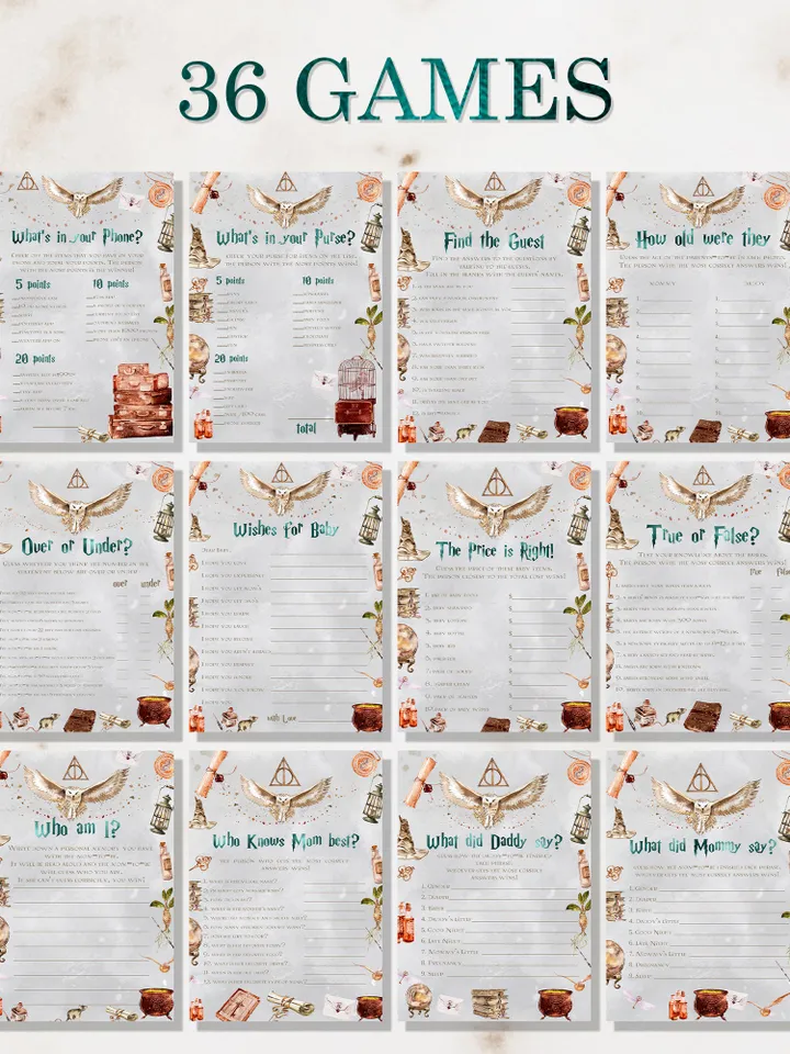 Wizard Baby Shower Bundle Template; Editable Winter Christmas Wizarding World Baby Shower; Winter Magic School Christmas Baby Shower; ms7