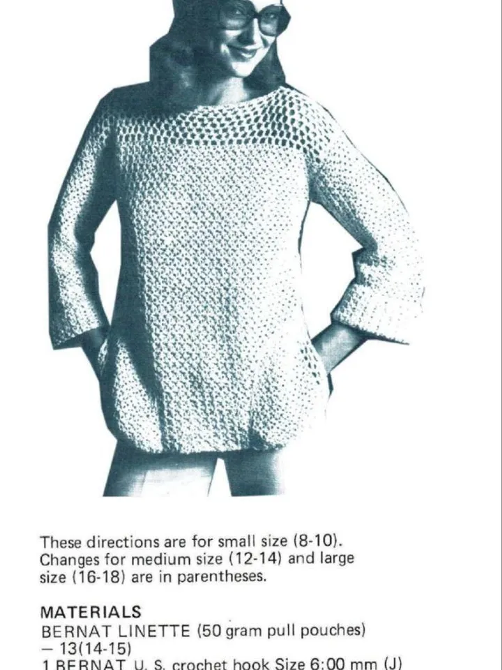 Crochet sweater pattern/ crochet pattern tunic women /ladies tunic and purse