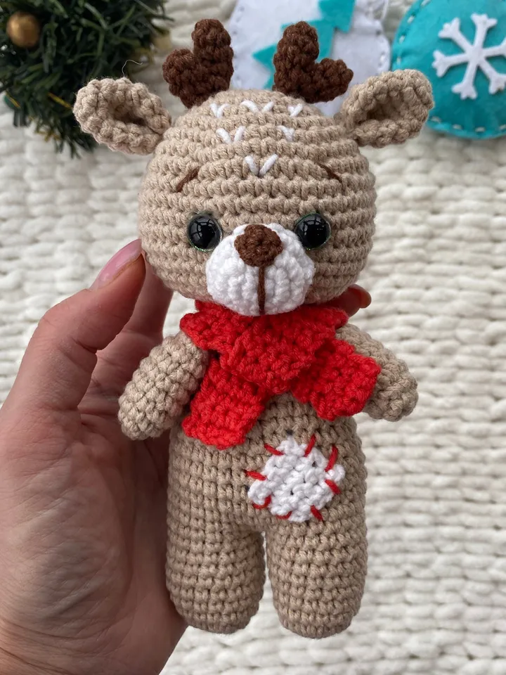 DEER Christmas Crochet pattern - Amigurumi patterns toy - Pdf English tutorial - New year ornaments