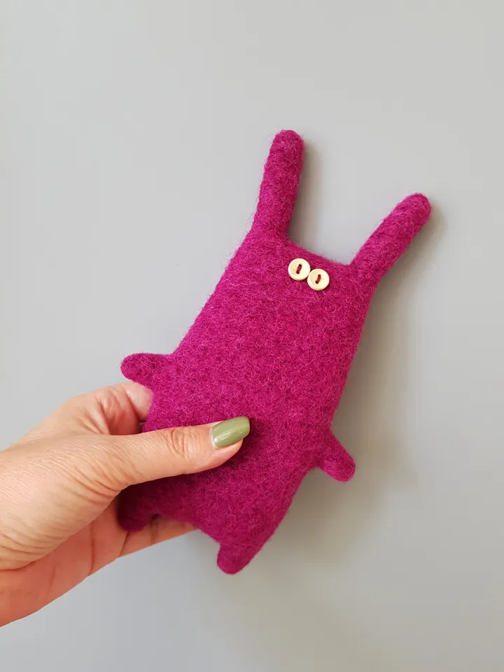 Pink Rabbit sewing pattern PDF, Digital tutorial in English, Stuffed animal sewing Diy