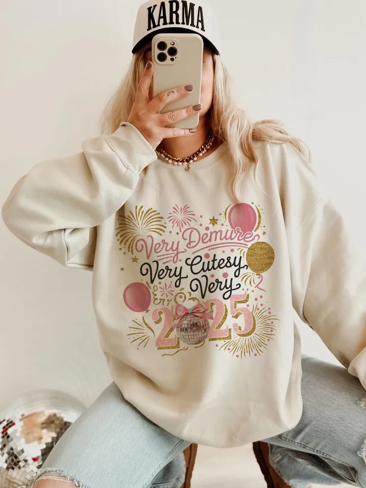 Very Demure Happy New Year 2025 Png, Very Demure New Years png, Demure 2025 Png, Gift For Demure Girls Women, Very Demure Very Cutesy 2025