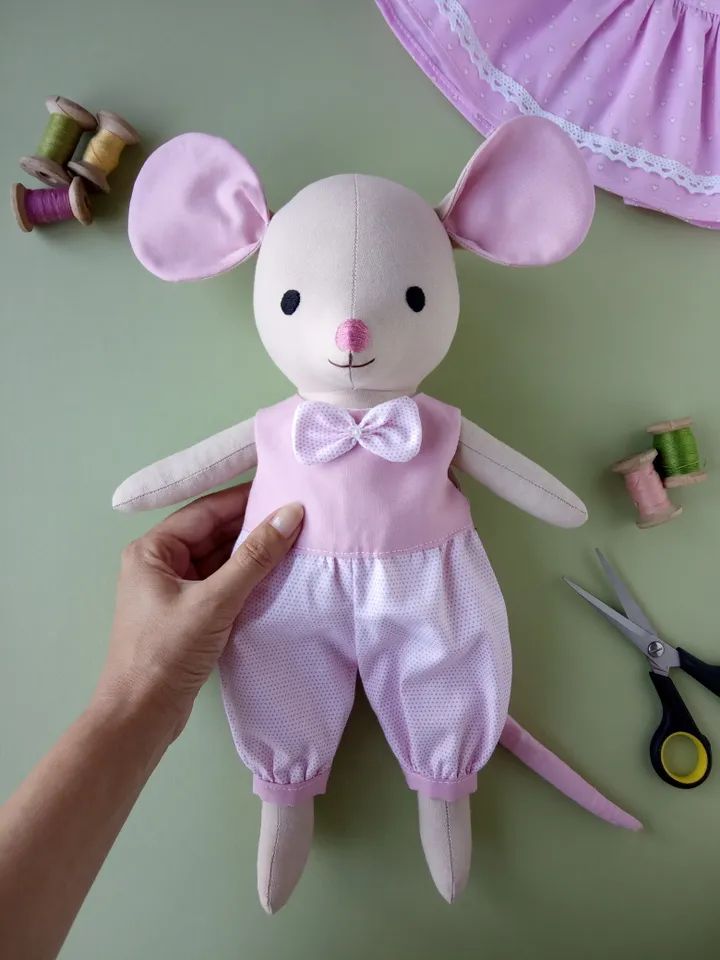 Mouse Doll Sewing Pattern (With Clothes)