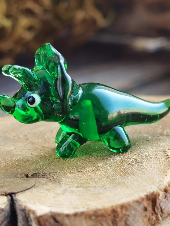 DINOSAUR ORNAMENTS Dinosaur figurine Glass dinosaur decor Miniature Dinosaur gift Dino figurine Glass figurines Tiny glass animals Terrarium