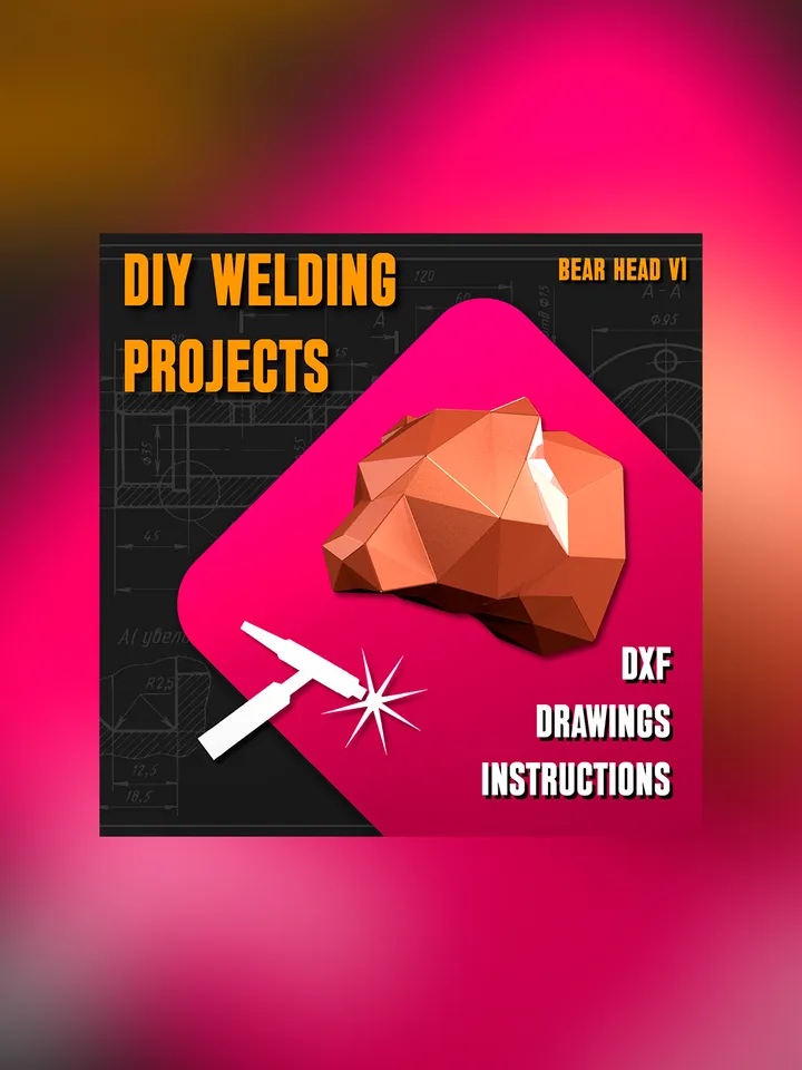 Welding Project Plans Drawings Bear Head (DXF, PDF)