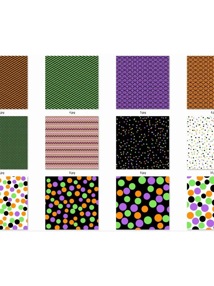 Polka Dots Halloween background, digital paper confetti, Chevron, stripes paper 12*12 inch Digital Instant download