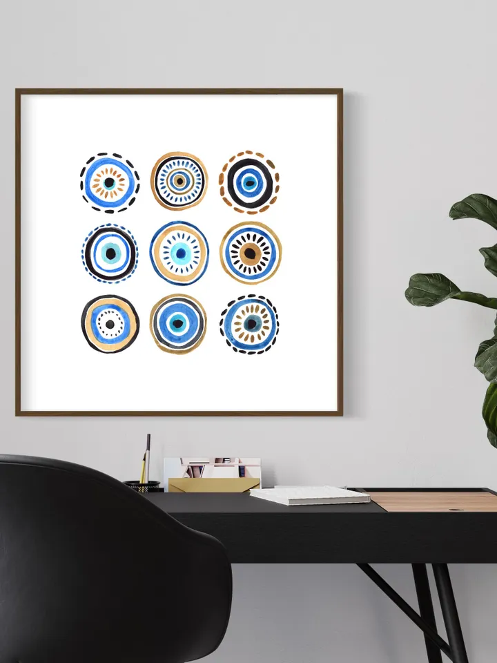 Evil Eye Art Print Digital Download Evil Eye Poster Turkish Wall Art Evil Eye Home Decor Esoteric Wall Art Talisman Print Greek Evil Eye Art