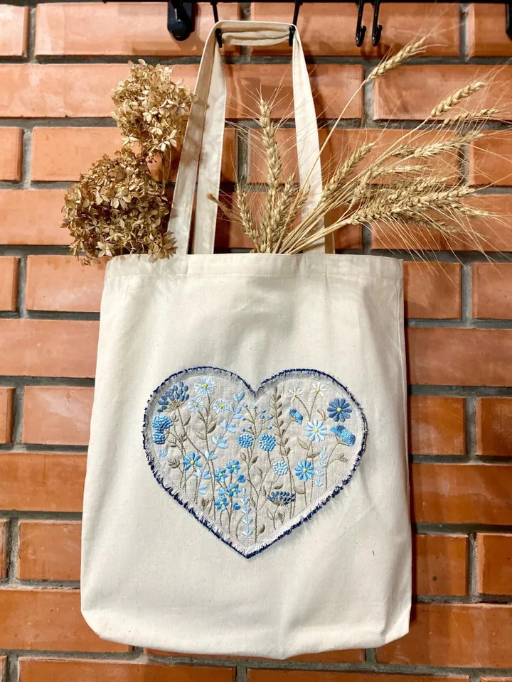 Machine Embroidery Design Field herbs in a heart floral embroidery pattern flower embroidery digital file