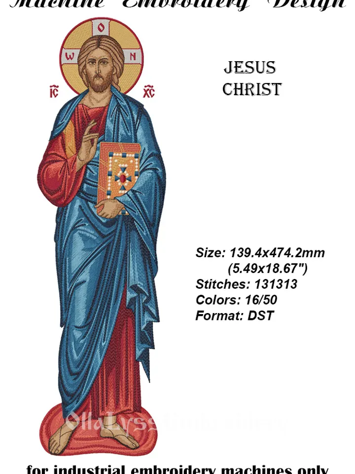 Jesus Christ embroidery design