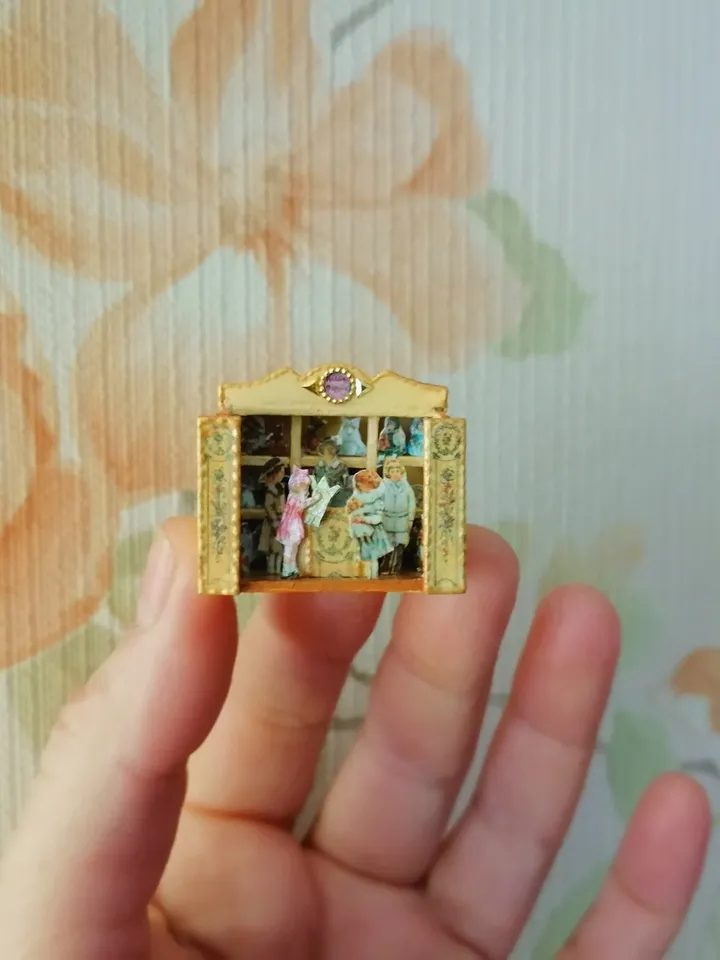 Paper theater. Puppet show. Toy store. Dollhouse miniature.1:12 scale.