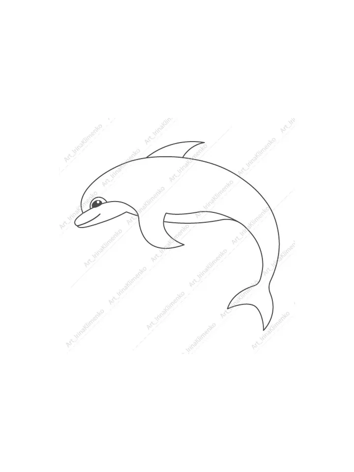 Dolphin coloring page PNG JPG