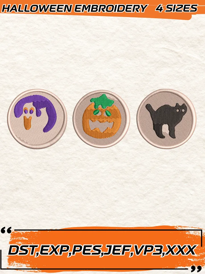 Sugar Cookie Embroidery Design,Halloween Embroidery Design,4 Sizes, Digital Download