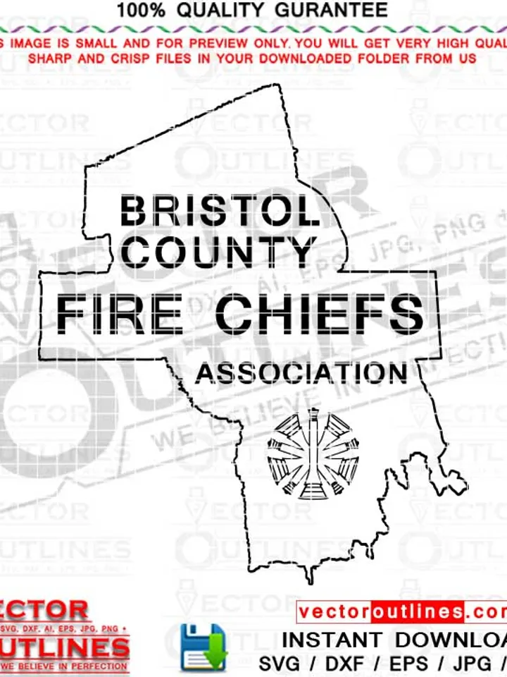 Bristol Fire Chief Association patch Svg Badge Vector Line Art, CNC Cutting, Laser Engraving, Cricut, Vinyl Cut, Digital Cutting Machine File