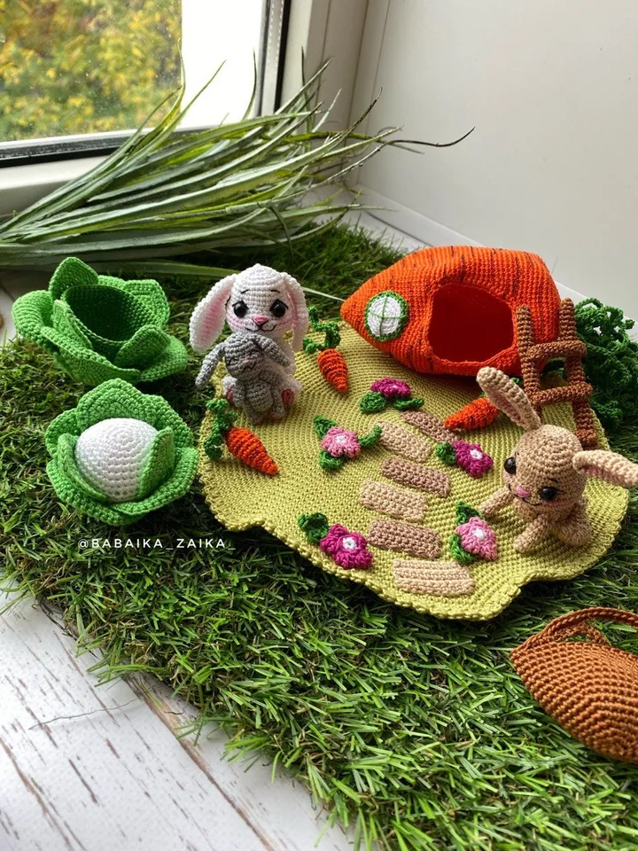 PDF Crochet Pattern Bunny's House, Small Toy Pattern, Amigurumi, Animal Pattern, Amigurumi bunny pattern, House Pattern