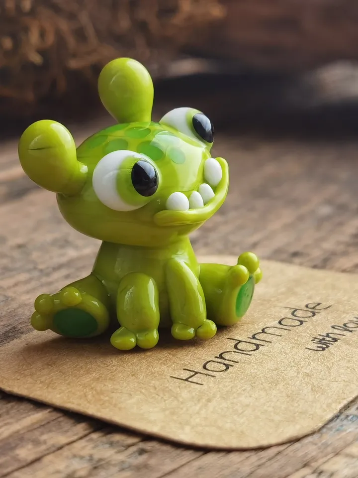 Tiny monster miniature, glass monster figurine, monster sculpture for terrarium decoration or fairy garden decor