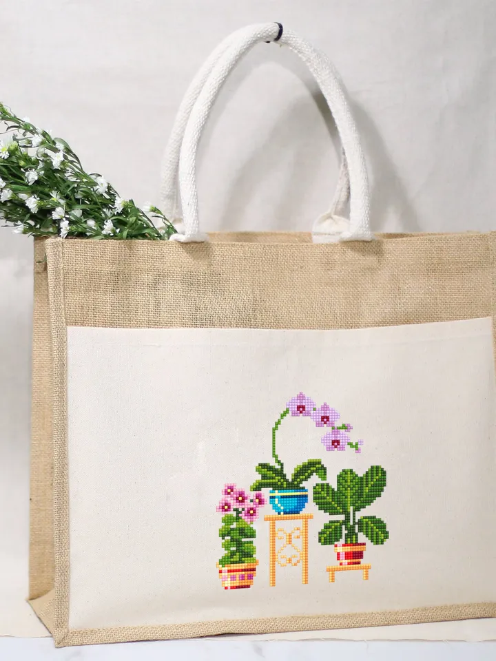 Potted house plants cross stitch pattern PDF download Floral cross stitch chart, Small cross stitch sampler, Orchid, Plant lover gift #P5