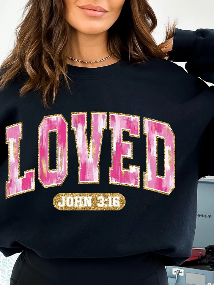 Christian Valentines Png, Loved John 3:16 Png, Bible Verse Png, XOXO Png, Brushstroke Valentine Png, Checkered Varsity Png, Digital File