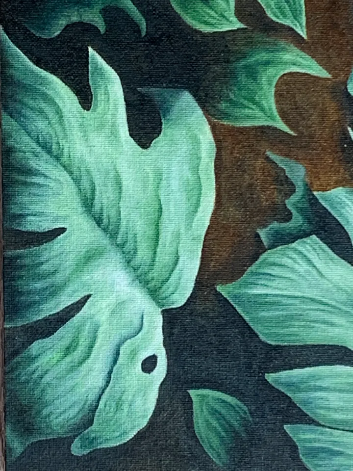 Interior design painting "Abstract green leaves"