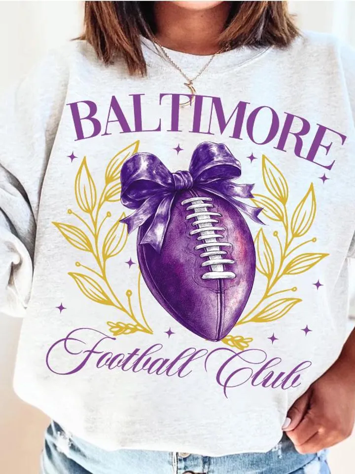 Football png, Coquette Football PNG, Baltimore Football PNG, Football Team PNG,Baltimore Football Sweatshirt, Football Purple Team Football