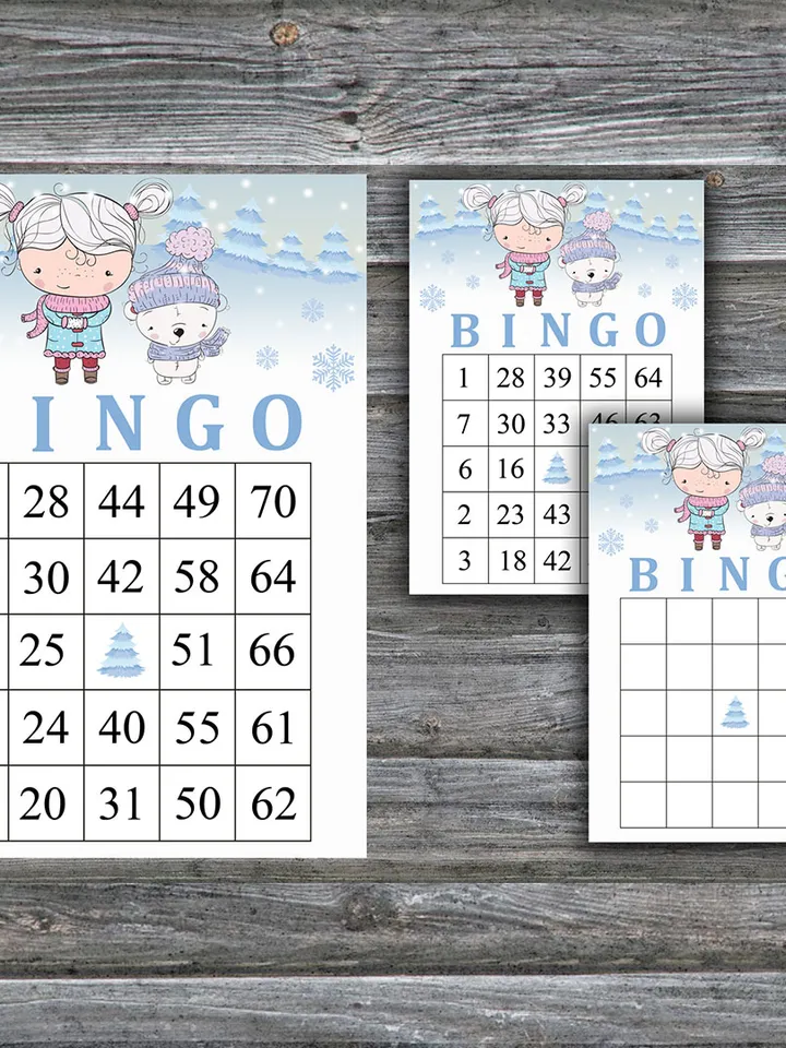 Polar bear bingo game card,Christmas bingo game card,Christmas Bingo Printable,Holiday Bingo Cards,INSTANT DOWNLOAD--72