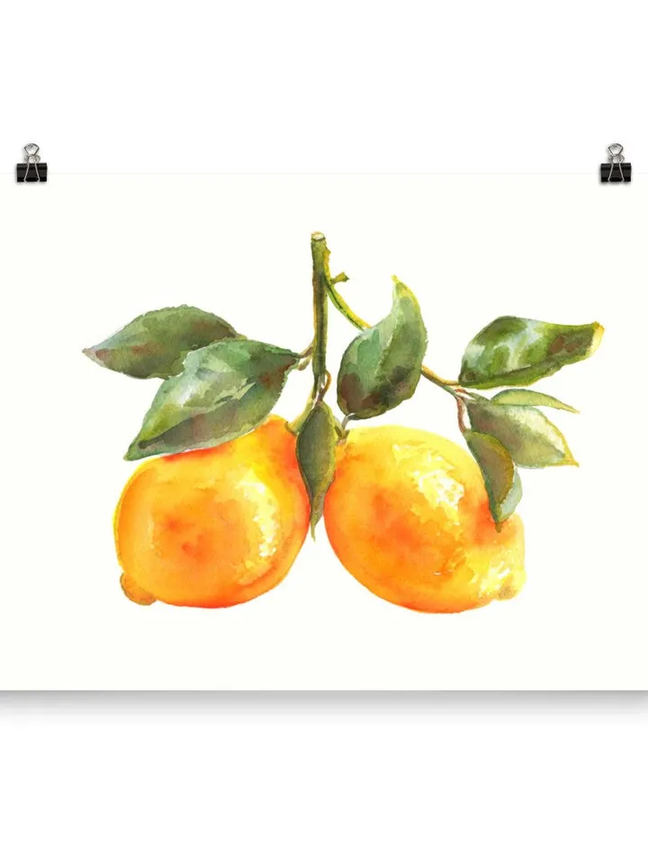 Lemon Watercolor Painting, Still Life Lemon, Yellow Art Print, Kitchen Wall Decor, Italian Kitchen Art, Country Kitchen, Farmhouse Art Print