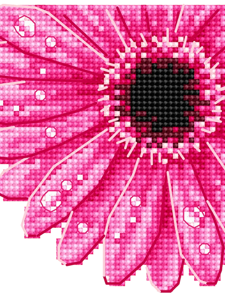 Gerbera Corner bookmark cross stitch pattern PDF download Pink flower cross stitch chart, Flower bookmark for women Floral pattern PDF #B257