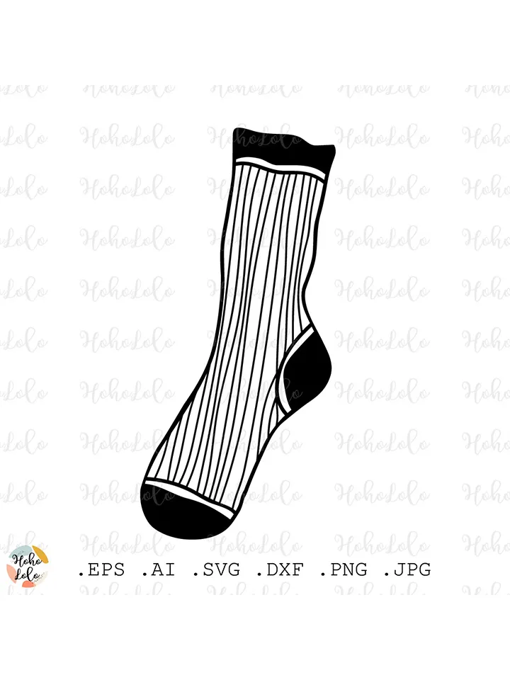 Socks Svg, Socks Clipart Png, Socks Cricut, Socks Stencil Templates Dxf, Socks Doddle, Socks Vector Image