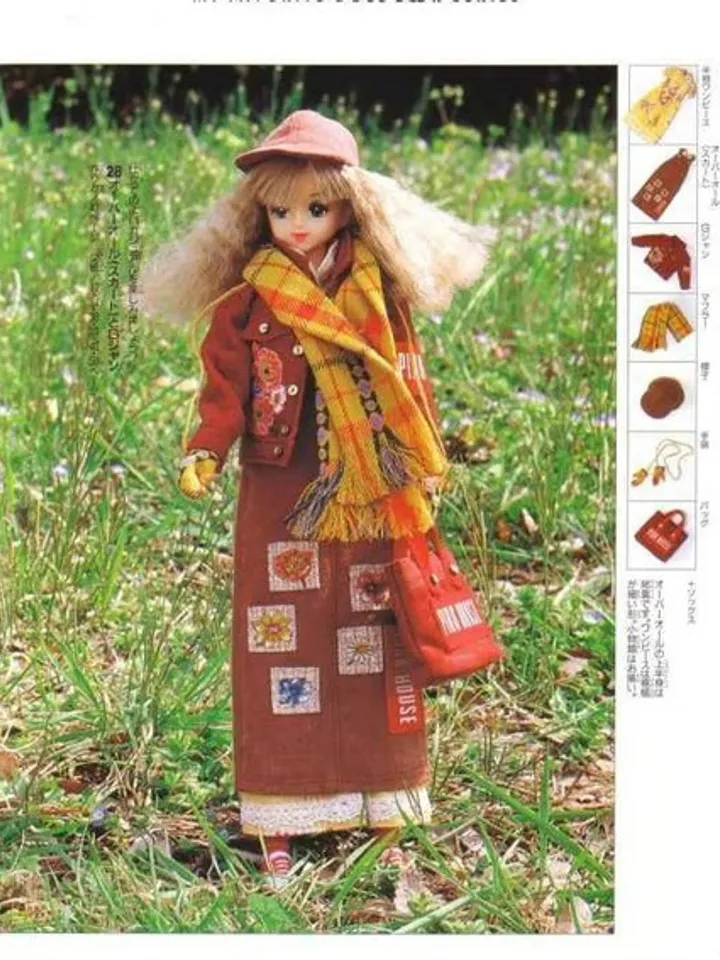 Clothes for Fashionable Dolls Japanese Magazine Sewing Pattern Wardrobe Clothes for Dolls Digital Download PDF