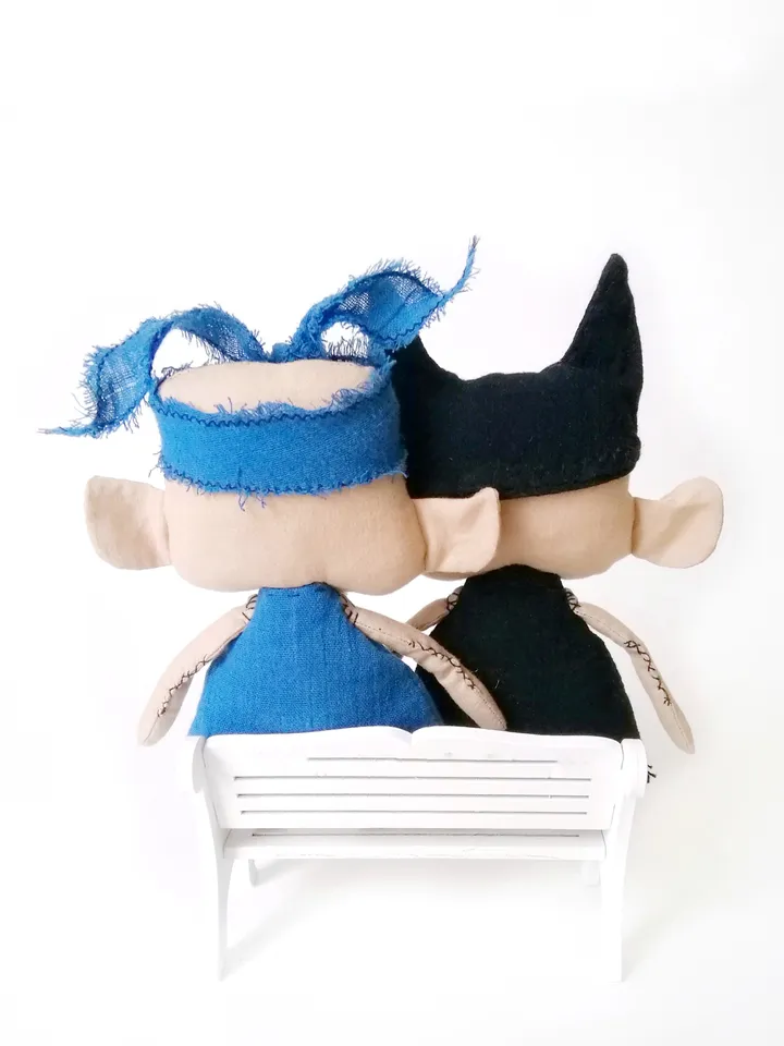 Handcrafted Art Dolls, Spooky Funny Fabric Interior Toys: One-of-a-Kind Weird Voodoo Dolls, Unique, Quirky and Whimsical. FREE SHIPPING!