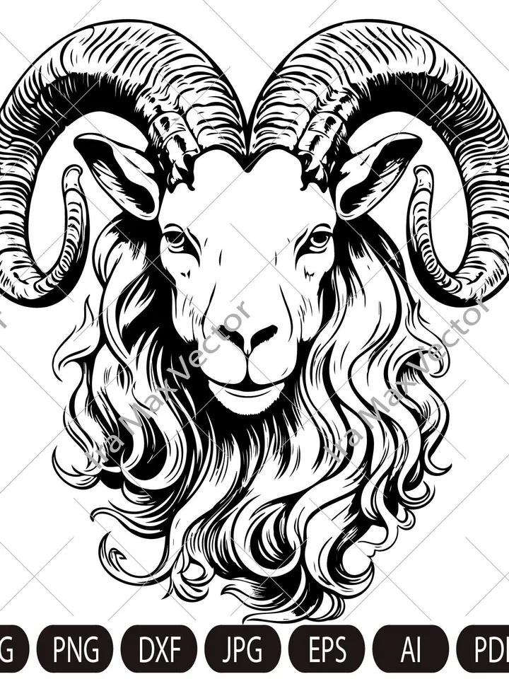 Capricorn SVG, Goat svg,Silhouette Capricorn, Zodiac Sign SVG, Capricorn Shirt Design, Gift for Capricorn, Cut File , Astrology SVG