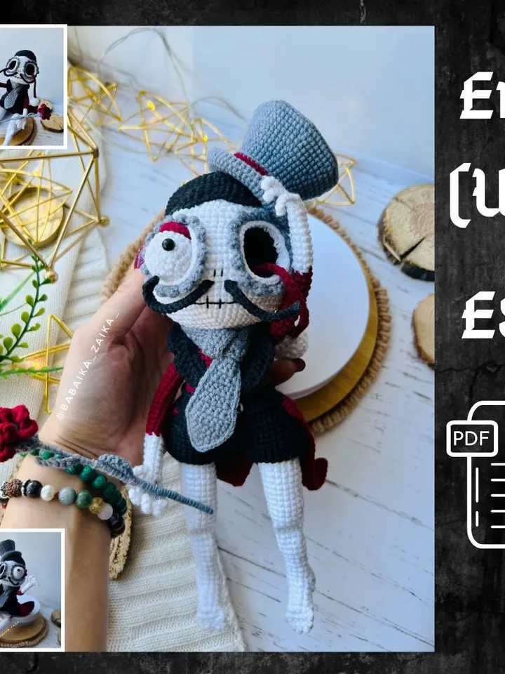PDF Crochet Mr. Santa Muerte Pattern, Halloween Pattern, Crochet Monster, Doll Crochet Pattern, Skull Doll, Señor Muerte patrón en español