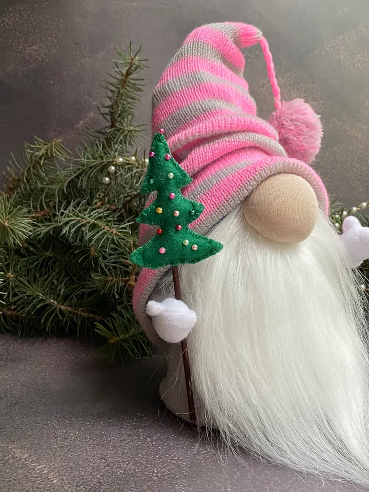 Cute pastel gnome . Christmas gnome decorations . Swedish gnome .