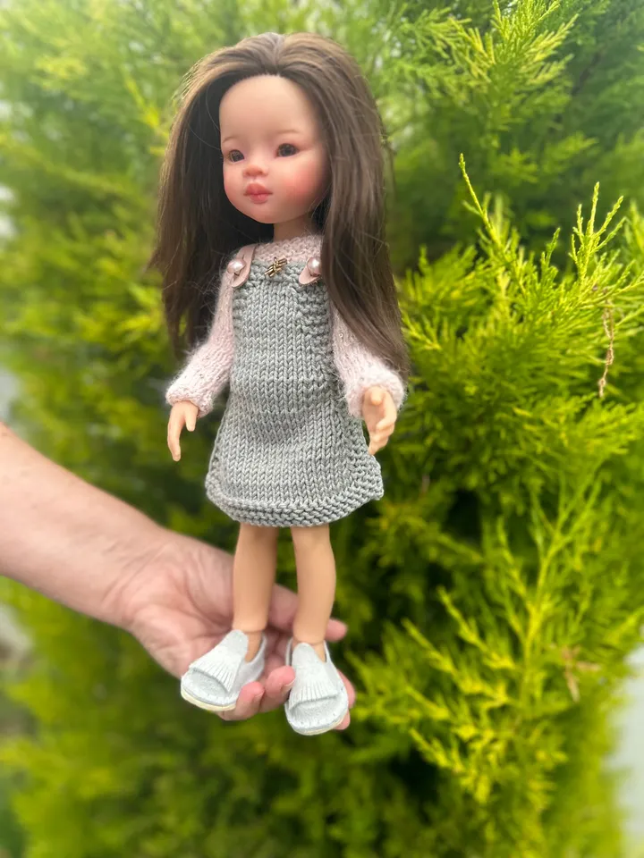 Paola Reina Doll 5 ITEMS Set: Exclusive Handmade Outfit - Sundress, Sweater, T-short, Moccasins
