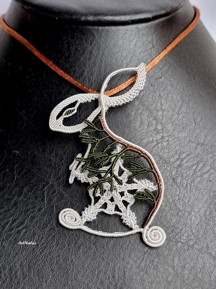 Winter Hare Micro-Macrame Brooch and Pendant