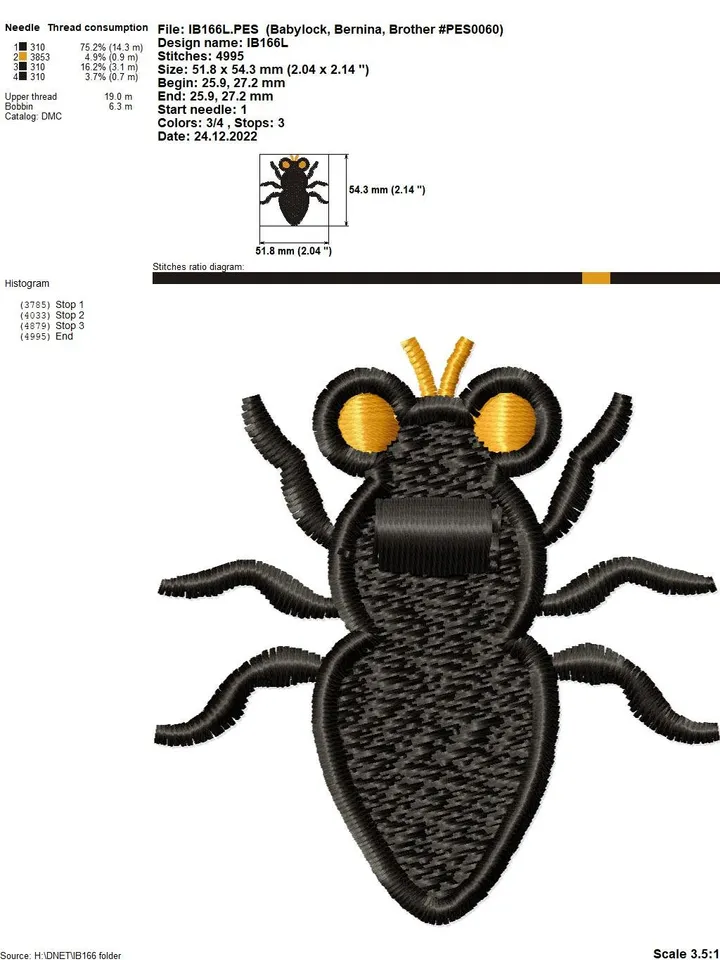 Free Standling Lace Machine Embroidery Design Queen of a fly Brooch Jewelery Embroidery Pattern FSL embroidery pattern