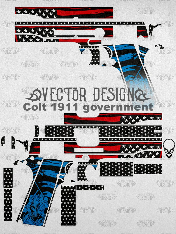 VECTOR DESIGN Colt 1911 government American flag