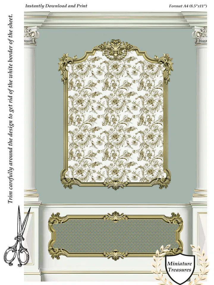 Wallpapers- Set 17-v2 | Printables for Dollhouses and Unique Miniature Projects | Digital Downloads | in Scale 1/12th