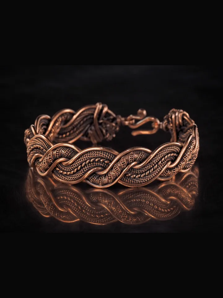 Wire wrapped copper bracelet for woman Antique style copper jewelry WireWrapArt