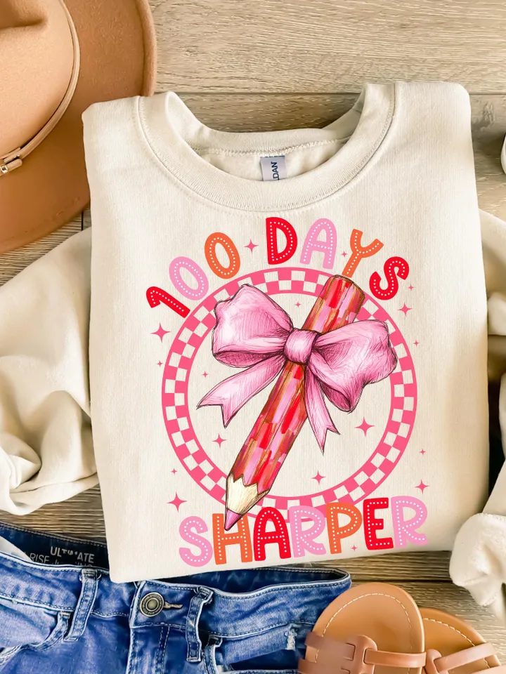 Checkered 100 Days of School PNG, 100 Days Sharper Png, Teacher 100 Days, 100 Days Shirt Design, Glitter 100 Days Png, Brushstroke Png