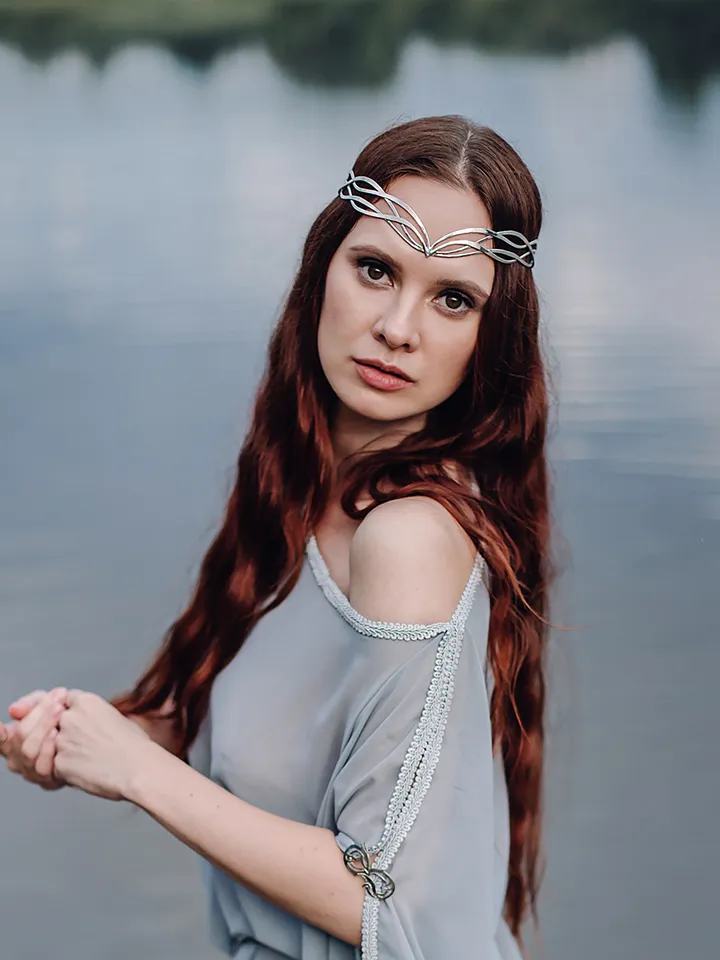 Sorceress diadem fantasy legends Tiara Elven Crown boho romantic Wedding Headpiece Celtic medieval elven Queen Nyneve
