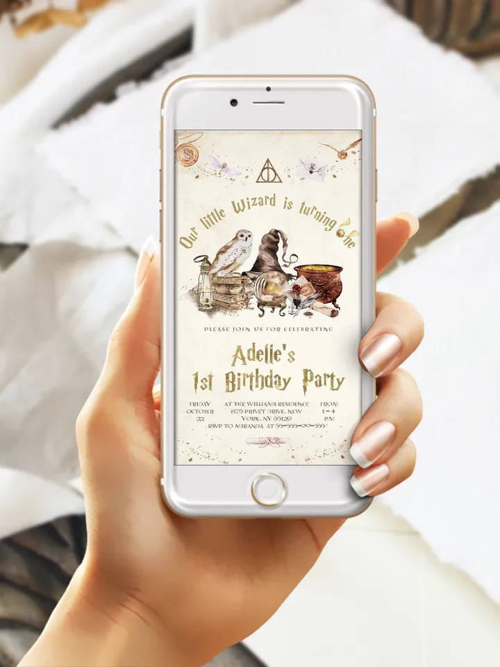 The Chosen One Invitation; Wizard Birthday Party; Magic School 1st Birthday Invitation Template; Editable Wizarding World Invitation; Wms12