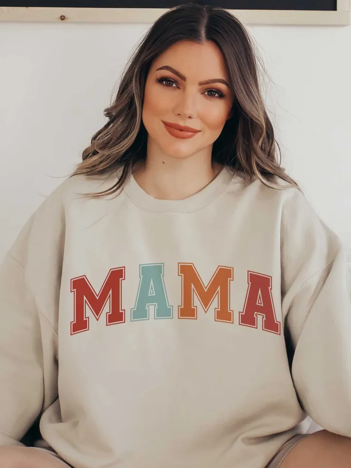 MAMA Varsity letters color Design File - printable png Cut File svg - Mama Mini Matching Family Shirts Baby Gift Craft Cute Inspired staff
